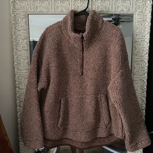 Sherpa pull over sweatshirt